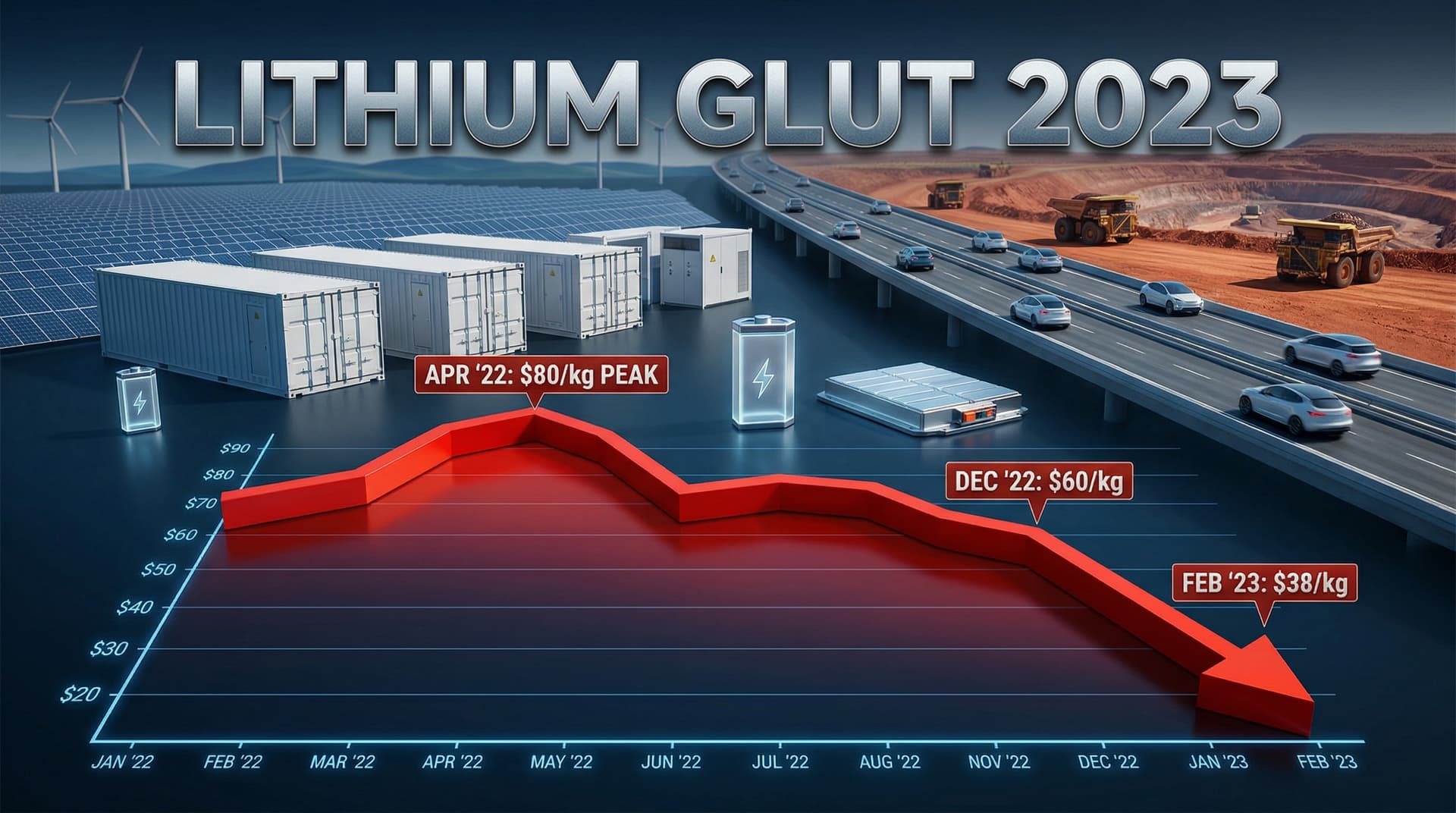 Lithium Prices Plunge to Two-Year Low Amid Oversupply
