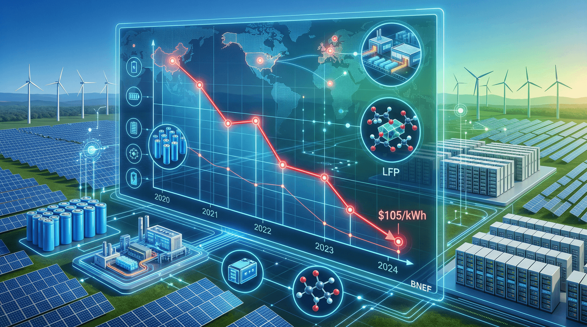 BNEF: Battery Pack Prices Plunge 24% to $105/kWh in 2024