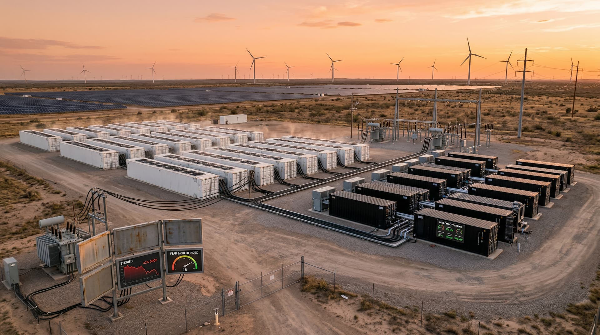 Bitcoin Plunges 42% to $70K, Driving Grid Storage Surge in Mining Hubs