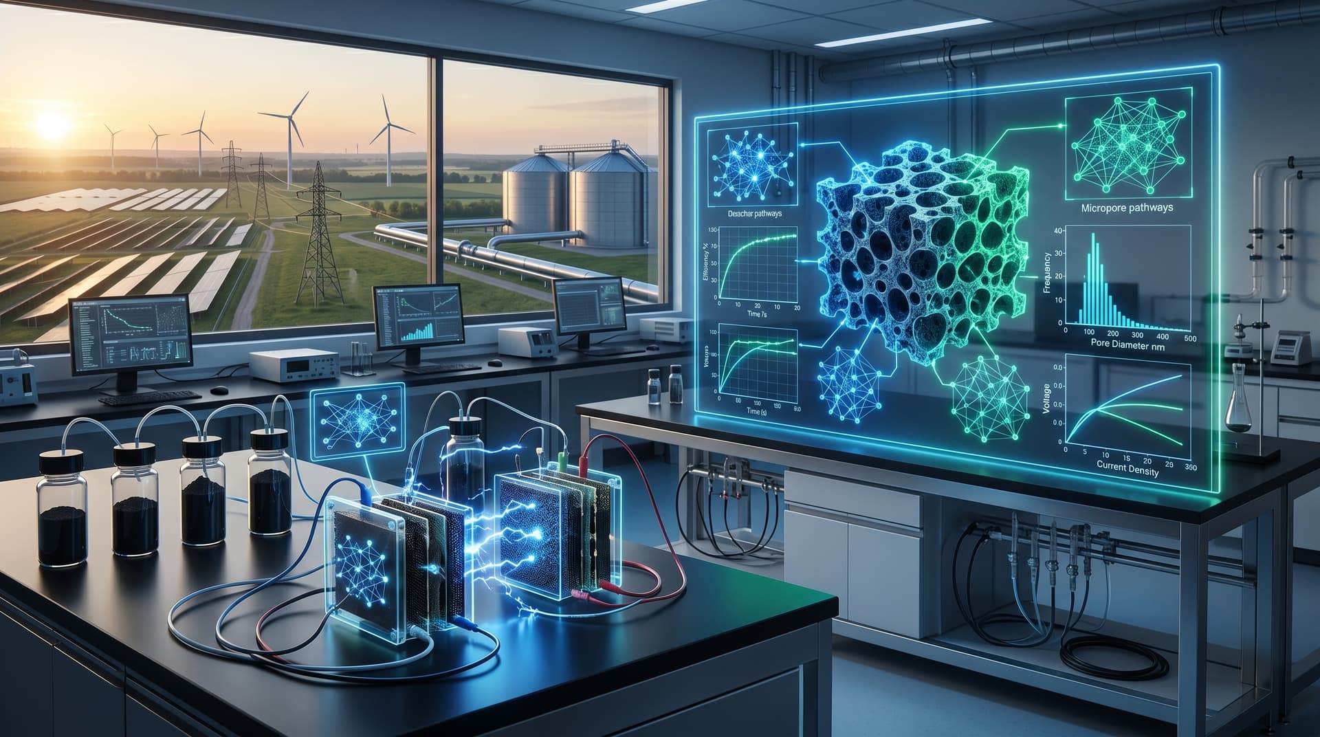 AI-Optimized Biochar Supercapacitors Hit 1M Cycles, $10/kg Cost